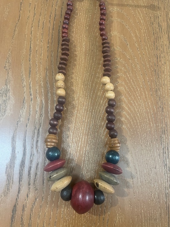 Jewelry - Bohemian Multicolor Wooden Bead Necklace - Unbranded - 11in long